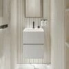 Ethos Vanity Unit With Stone Basin (Matte White 400mm) 2 Ethos Vanity Unit With Stone Basin (Matte White 400mm) -LUSSO STONE Sales ethos vanity unit with stone basin matte white 400mm p735 24883 zoom