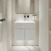 Ethos Vanity Unit With Stone Basin (Matte White 600mm) -LUSSO STONE Sales ethos vanity unit with stone basin matte white 600mm p2014 24716 zoom