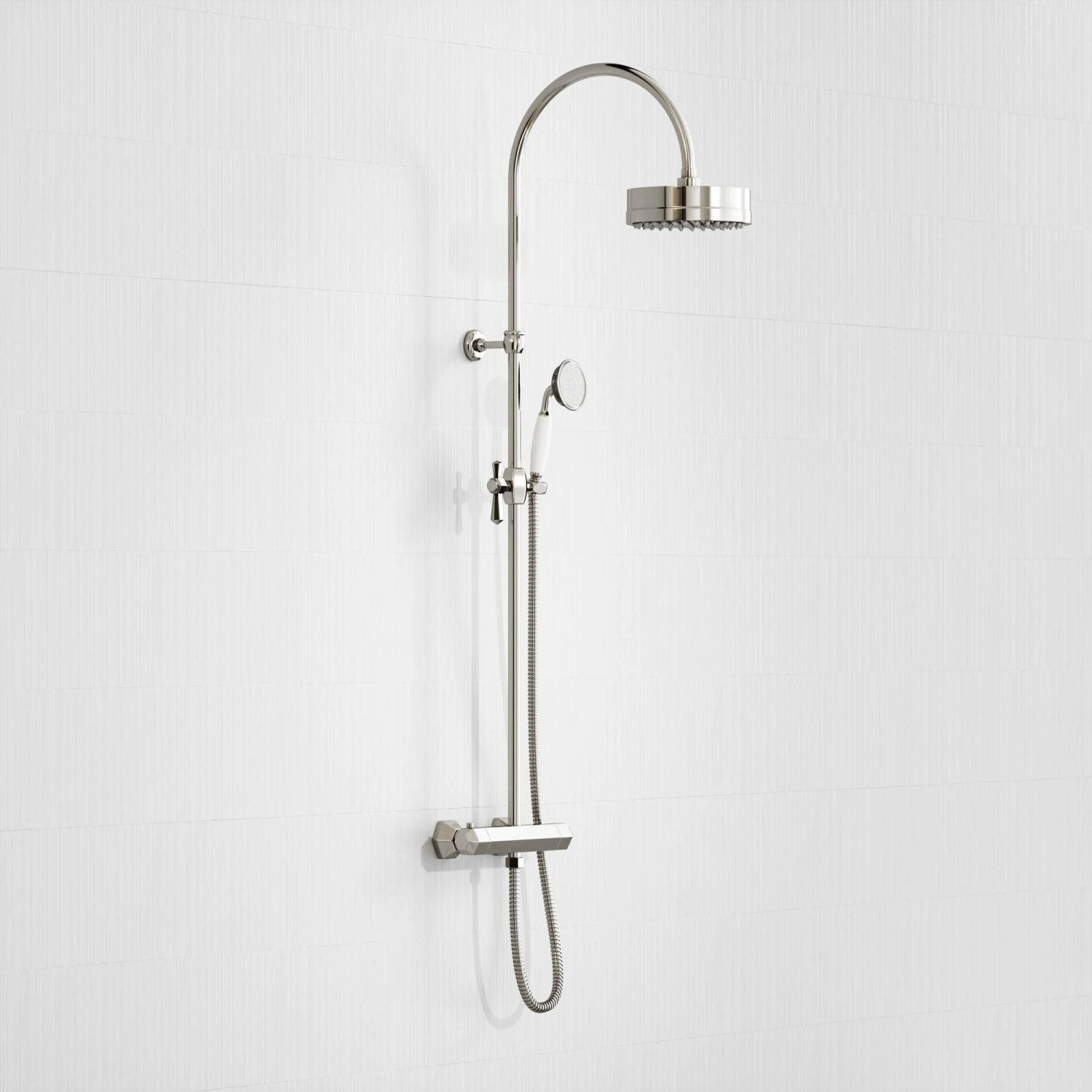 Eton Polished Nickel 2-way Thermostatic Shower System 3 Eton Polished Nickel 2-way Thermostatic Shower System