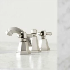 Eton Polished Nickel Deck Mounted 3-Hole Basin Mixer Tap -LUSSO STONE Sales eton polished nickel deck mounted 3 hole basin mixer tap p3871 20956 zoom