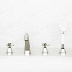 Eton Polished Nickel Deck Mounted Bath Shower Tap