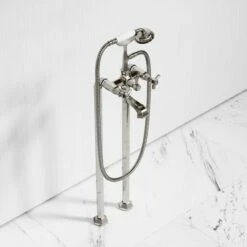 Eton Polished Nickel Freestanding Bath Shower Tap -LUSSO STONE Sales eton polished nickel freestanding bath shower tap p3874 21023 zoom