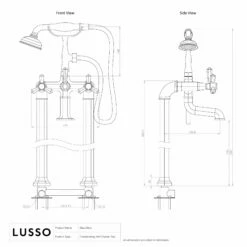 Eton Polished Nickel Freestanding Bath Shower Tap -LUSSO STONE Sales eton polished nickel freestanding bath shower tap p3874 35799 zoom
