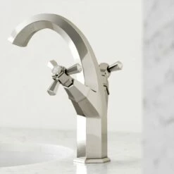 Eton Polished Nickel Tall Basin Mixer Tap -LUSSO STONE Sales eton polished nickel tall basin mixer tap p3870 20953 zoom