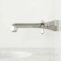 Eton Polished Nickel Wall Mounted Basin Mixer Tap -LUSSO STONE Sales eton polished nickel wall mounted basin mixer tap p3872 20959 zoom