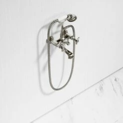 Eton Polished Nickel Wall Mounted Bath Shower Tap -LUSSO STONE Sales eton polished nickel wall mounted bath shower tap p3873 21020 zoom