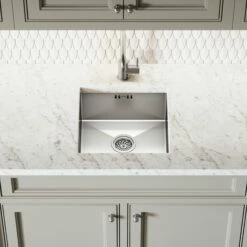 Flow Brushed Stainless Single Lever Kitchen Mixer Tap -LUSSO STONE Sales flow brushed stainless single lever kitchen mixer tap p1242 36883 zoom