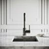 Flow Single Lever Kitchen Mixer Tap & Vello Undermount Sink Black Gunmetal