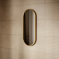 Glamora Brushed Gold Mirror With Natural White LED Light And Demister 380mm -LUSSO STONE Sales glamora brushed gold mirror with natural white led light and demister 380mm p6491 40647 zoom