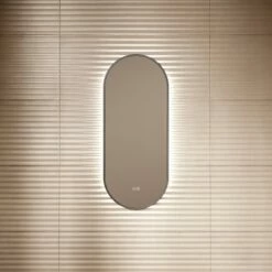 Glamora Matte Black Mirror With Natural White LED Light And Demister 380mm -LUSSO STONE Sales glamora matte black mirror with natural white led light and demister 380mm p6490 40642 zoom