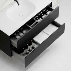 Gobain Vanity Unit With Stone Basin (Black 1000mm) -LUSSO STONE Sales gobain vanity unit with stone basin black 1000mm p2213 12877 zoom