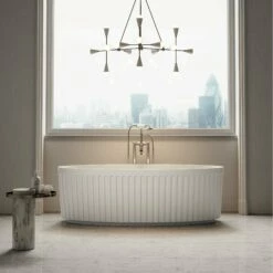 Jadore I Freestanding Fluted Stone Bath Matte Finish 1700mm