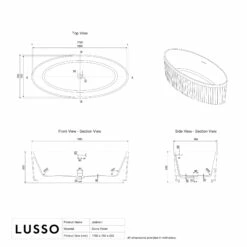 Jadore I Freestanding Fluted Stone Bath Matte Finish 1700mm -LUSSO STONE Sales jadore i freestanding fluted stone bath matte finish 1700mm p5068 41741 zoom