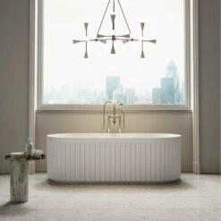 Jadore II Freestanding Fluted Stone Bath Matte Finish 1700mm