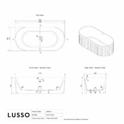 Jadore II Freestanding Fluted Stone Bath Matte Finish 1700mm -LUSSO STONE Sales jadore ii freestanding fluted stone bath matte finish 1700mm p5069 41742 zoom