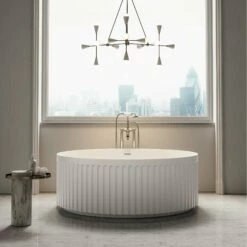 LUSSO STONE Sales -LUSSO STONE Sales jadore iii freestanding fluted stone bath matte finish 1500mm p5070 28091 zoom