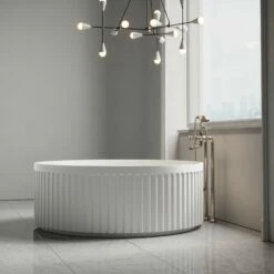 Jadore III Freestanding Fluted Stone Bath Matte Finish 1500mm -LUSSO STONE Sales jadore iii freestanding fluted stone bath matte finish 1500mm p5070 28092 zoom