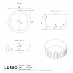 Jadore III Freestanding Fluted Stone Bath Matte Finish 1500mm -LUSSO STONE Sales jadore iii freestanding fluted stone bath matte finish 1500mm p5070 41737 zoom