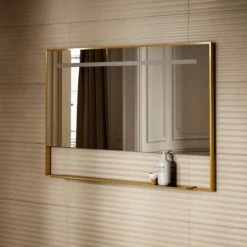 LUSSO STONE Sales -LUSSO STONE Sales levante brushed gold mirror with natural white led light and demister 1200mm p6481 40629 zoom
