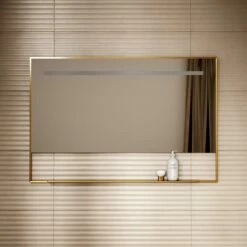 Levante Brushed Gold Mirror With Natural White LED Light And Demister 1200mm 10 Levante Brushed Gold Mirror With Natural White LED Light And Demister 1200mm -LUSSO STONE Sales levante brushed gold mirror with natural white led light and demister 1200mm p6481 40631 zoom
