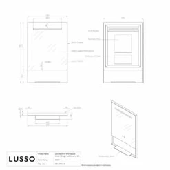 Levante Brushed Gold Mirror With Natural White LED Light And Demister 600mm -LUSSO STONE Sales levante brushed gold mirror with natural white led light and demister 600mm p6477 39853 zoom