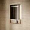 Levante Brushed Gold Mirror With Natural White LED Light And Demister 600mm
