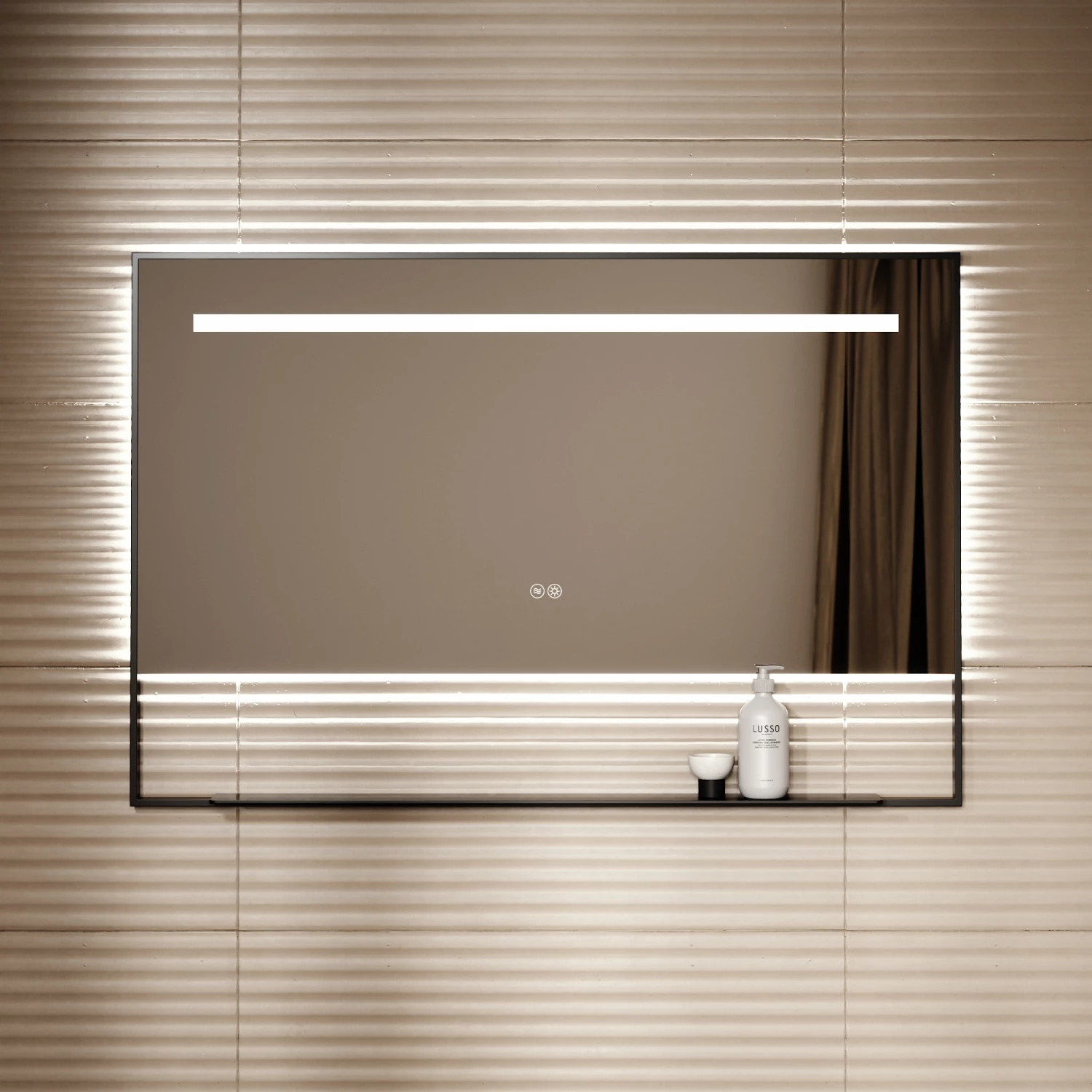 Levante Matte Black Mirror With Natural White LED Light And Demister 1200mm 5 Levante Matte Black Mirror With Natural White LED Light And Demister 1200mm - Image 3