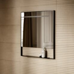 Levante Matte Black Mirror With Natural White LED Light And Demister 800mm -LUSSO STONE Sales levante matte black mirror with natural white led light and demister 800mm p6478 40619 zoom