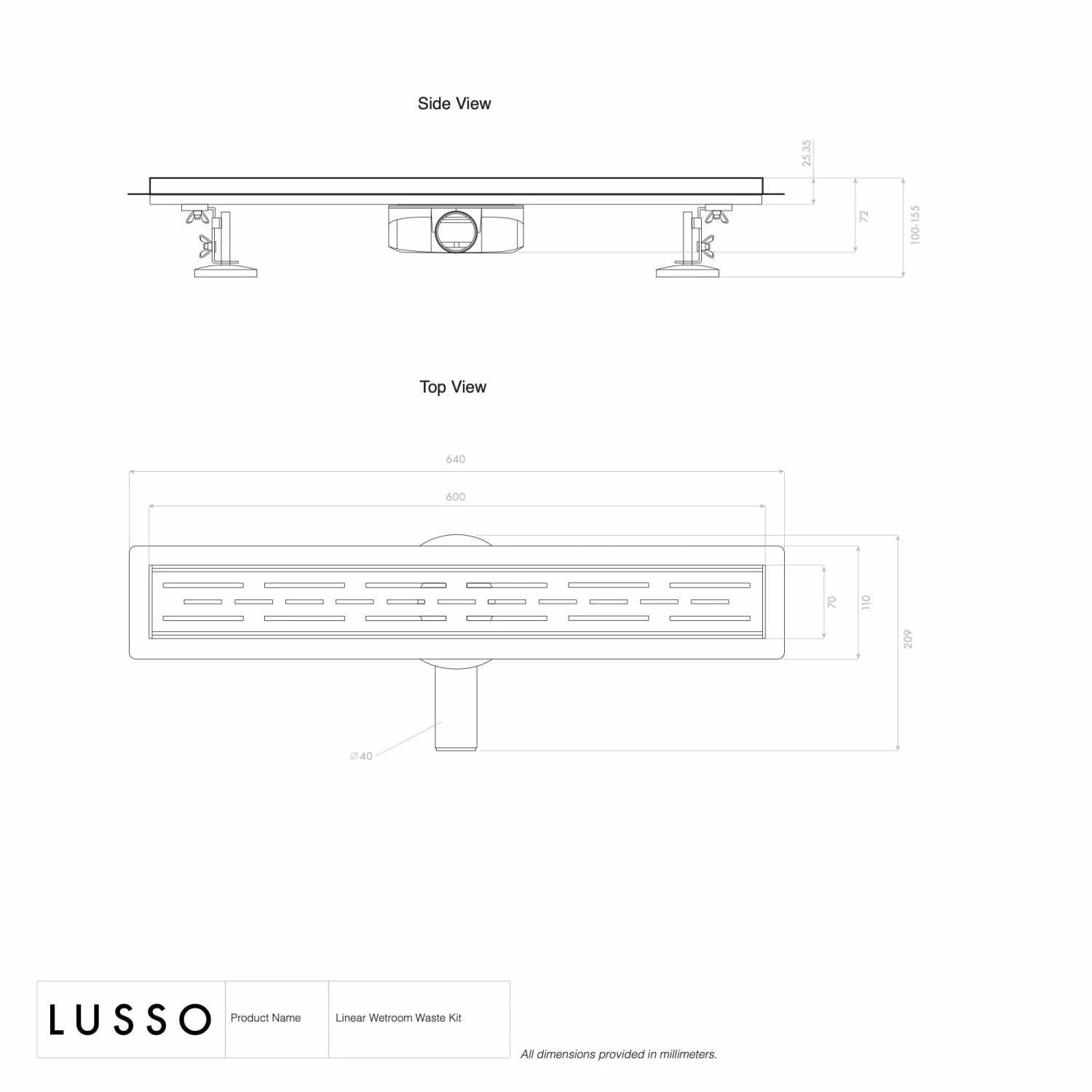 Linear Brushed Stainless Tilable Wetroom Waste Kit 5 Linear Brushed Stainless Tilable Wetroom Waste Kit - Image 3