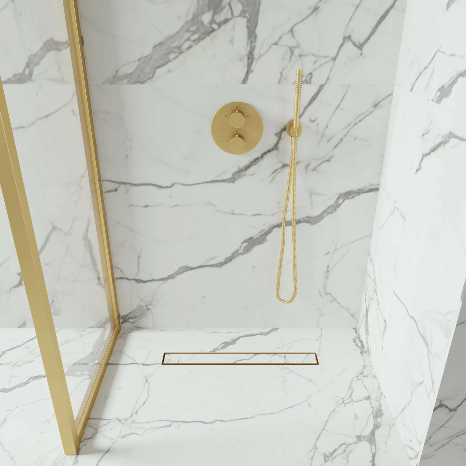 Linear Wet Room Walk In Shower Tray Kit + Tanking Kit + Brushed Gold Waste Kit 4 Linear Wet Room Walk In Shower Tray Kit + Tanking Kit + Brushed Gold Waste Kit - Image 2