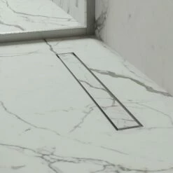 Linear Wet Room Walk In Shower Tray Kit + Tanking Kit + Brushed Stainless Waste Kit -LUSSO STONE Sales linear wet room walk in shower tray kit tanking kit brushed stainless waste kit p5175 31709 zoom