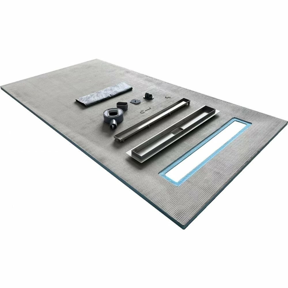 Linear Wet Room Walk In Shower Tray Kit + Tanking Kit + Matte Black Waste Kit 7 Linear Wet Room Walk In Shower Tray Kit + Tanking Kit + Matte Black Waste Kit - Image 5