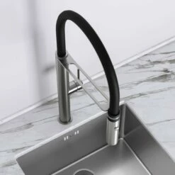 Livello Brushed Stainless Pull Out Kitchen Mixer Tap -LUSSO STONE Sales livello brushed stainless pull out kitchen mixer tap p2407 35859 zoom