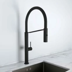 Livello Matte Black Pull Out Kitchen Mixer Tap -LUSSO STONE Sales livello matte black pull out kitchen mixer tap p2408 35864 zoom