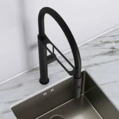 Livello Matte Black Pull Out Kitchen Mixer Tap