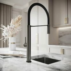 Livello Pull Out Kitchen Mixer Tap Gunmetal