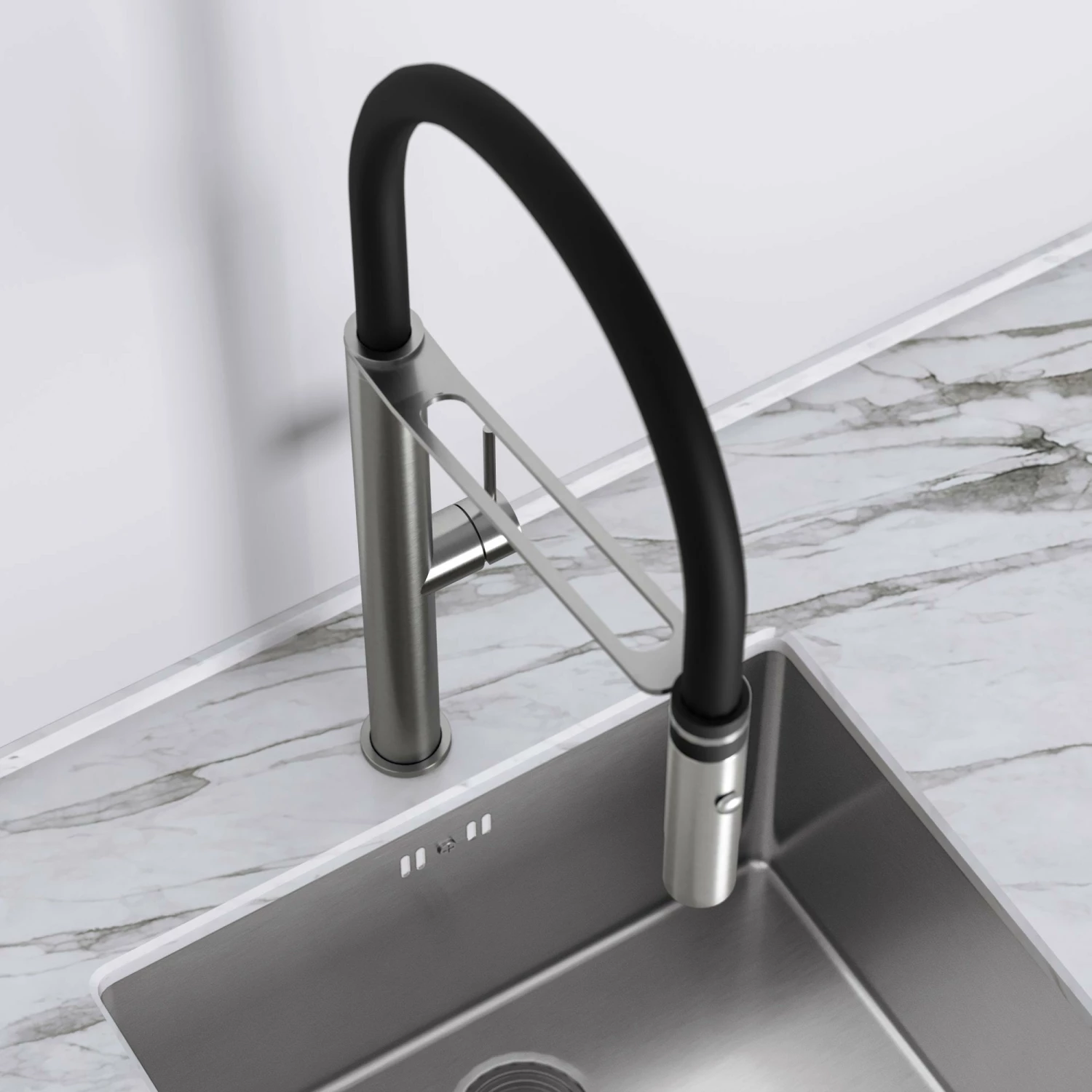 Livello Pull Out Kitchen Tap & Vello Undermount Sink In Stainless 3 Livello Pull Out Kitchen Tap & Vello Undermount Sink In Stainless