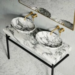 Lomazzo Countertop Vanity Unit Arabescato Marble 1200mm -LUSSO STONE Sales lomazzo countertop vanity unit arabescato marble 1200mm p5026 27621 image