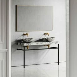 Lomazzo Countertop Vanity Unit Arabescato Marble 1400mm -LUSSO STONE Sales lomazzo countertop vanity unit arabescato marble 1400mm p5028 27630 image