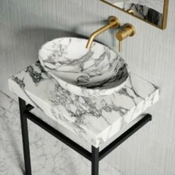Lomazzo Countertop Vanity Unit Arabescato Marble 600mm 7 Lomazzo Countertop Vanity Unit Arabescato Marble 600mm -LUSSO STONE Sales lomazzo countertop vanity unit arabescato marble 600mm p4940 26698 image