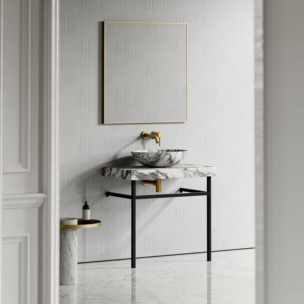 Lomazzo Countertop Vanity Unit Arabescato Marble 800mm 5 Lomazzo Countertop Vanity Unit Arabescato Marble 800mm - Image 3