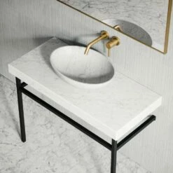 Lomazzo Countertop Vanity Unit Carrara Marble 1000mm -LUSSO STONE Sales lomazzo countertop vanity unit carrara marble 1000mm p4925 26622 image