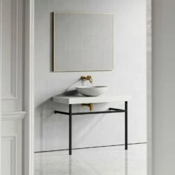 Lomazzo Countertop Vanity Unit Carrara Marble 1000mm -LUSSO STONE Sales lomazzo countertop vanity unit carrara marble 1000mm p4925 26623 image