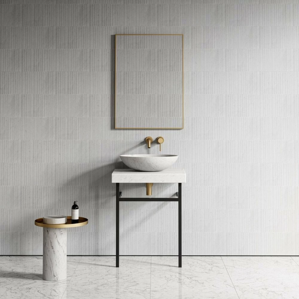 Lomazzo Countertop Vanity Unit Carrara Marble 600mm 3 Lomazzo Countertop Vanity Unit Carrara Marble 600mm