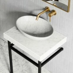 Lomazzo Countertop Vanity Unit Carrara Marble 600mm 7 Lomazzo Countertop Vanity Unit Carrara Marble 600mm -LUSSO STONE Sales lomazzo countertop vanity unit carrara marble 600mm p4948 26740 image