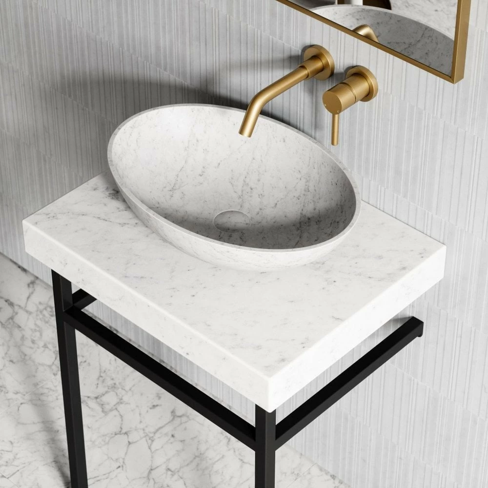Lomazzo Countertop Vanity Unit Carrara Marble 600mm 4 Lomazzo Countertop Vanity Unit Carrara Marble 600mm - Image 2