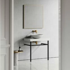 Lomazzo Countertop Vanity Unit Carrara Marble 800mm -LUSSO STONE Sales lomazzo countertop vanity unit carrara marble 800mm p5024 27614 image