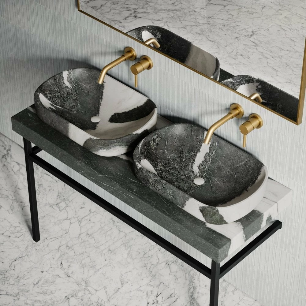 Lomazzo Countertop Vanity Unit Panda Marble 1200mm 4 Lomazzo Countertop Vanity Unit Panda Marble 1200mm - Image 2