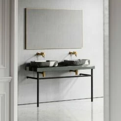 Lomazzo Countertop Vanity Unit Panda Marble 1400mm -LUSSO STONE Sales lomazzo countertop vanity unit panda marble 1400mm p5030 27638 image