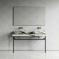 Lomazzo Countertop Vanity Unit Panda Marble 1400mm -LUSSO STONE Sales lomazzo countertop vanity unit panda marble 1400mm p5030 27639 image